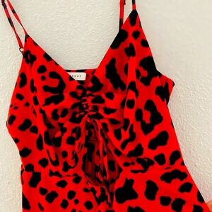 Cute Red Leopard Top Shop MIDI